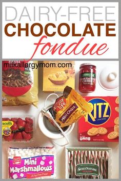 the ingredients for dairy free chocolate fondue