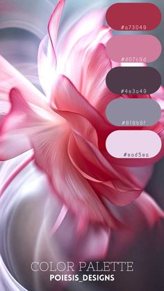 the color palette for this flower is pink and grey, with different shades to choose from