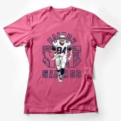 Vintage Football Player Graphic T-Shirt, Retro Sports Fan Tee, Men's Casual Athletic Apparel, Gift for Him Female T-Shirt Custom graphic T-Shirt.Customize your color Sports Team Name Pink T-shirt, Pink Crew Neck T-shirt For Sports Events, Pink Crew Neck T-shirt With Team Name, Pink Short Sleeve T-shirt With Team Name, Pink Crew Neck T-shirt Fan Apparel, Pink Crew Neck T-shirt For Fans, Pink T-shirt With Team Name For Sports Season, Football Season Moisture-wicking Crew Neck T-shirt, Moisture-wicking Crew Neck T-shirt For Football Season