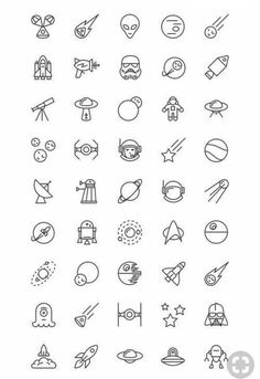 the icons are drawn in black and white