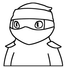 a drawing of a person wearing a mask