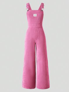 Rosa Fucsia Casual Collar sin mangas Tela tricotada Letras Pantalones de tira Embellished No-Elástico Pink Overalls Outfits, Olive Ostrovsky, Pastel Overalls, Hot Pink Outfits, Heart Overalls, Hot Pink Jumpsuits, Pink Overalls, Jumpsuit Pink, Cute Overalls