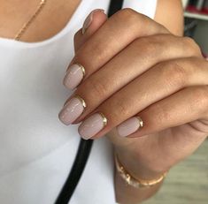 Crome Nail, Milky Nails, Nails Fun, New Nail Designs, Matte Nails Design, Gold Nail, Glass Nails, Trendy Nail Design