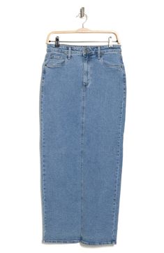 In this denim pencil skirt, a center seam seals the deal on the look's casual cred. 39 1/2" length Unlined 99% cotton, 1% spandex Machine wash, tumble dry Imported Model stats: 5'10" height, 32" bust, 25" waist, 36" hip. Model is wearing size 26. Casual High Rise Cotton Pencil Skirt, Casual High-rise Cotton Pencil Skirt, Medium Wash Straight Leg Denim Skirt For Work, Classic Blue Denim Skirt For Spring, Classic Medium Wash Mid-rise Denim Skirt, Classic Mid-rise Medium Wash Denim Skirt, High Rise Blue Denim Pencil Skirt, High Rise Medium Wash Denim Pencil Skirt, Classic High Rise Blue Denim Skirt