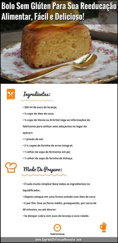 Receita De Bolo Sem Glúten Healthy Chocolate Cake, Bolo Fit, Healthy Cake, Low Carb Paleo, Portuguese Recipes, Low Carb Keto, Gluten Free Dairy Free, Sans Gluten, Low Carb Diet