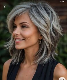 Haircut For Medium Hair For Women, Medium Length Grey Hair Styles Over 50, Women’s Hairstyles Over 50, Layered Gray Hair Over 50, Short Layered Hair Medium, Hair For 50 Year Old Women Over 50, Shag Hairstyles Fine Hair, Short Hairstyles Women Over 50, Medium Gray Hairstyles