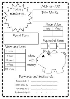 worksheet for beginning and ending the year with an image of a pig on it