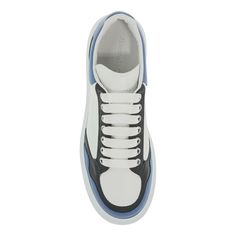 The Alexander McQueen Oversized sneakers are crafted from smooth leather in a white, navy, and ash grey panelled design. These sneakers feature the iconic oversized rubber sole and luxurious leather lining with a removable insole. The logo is printed in silver-tone lettering on the tongue and faded heel tab, and the sneakers also include a lace-up closure and side perforations. Spare laces are included for convenience. Makeup Travel Case, Travel Makeup, Ash Grey, Beauty Accessories, Travel Case, Sneakers For Sale, Smooth Leather, Pet Accessories, Accessories Design