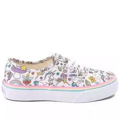 Nwt Size 6 Juniors Fits On 6.5 - 7 Spring Vans Sneakers, Cute Vans Sneakers For Spring, Fun Rainbow Sneakers For Spring, Playful White Vans Sneakers, Cute Multicolor Vans Sneakers, Vans Flowers Shoes, Vans Floral Print Sneakers For Summer, White Rainbow Vans, Vans Women Sunfkower