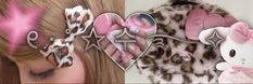 a collage of photos with different hair accessories and cat ears on top of them