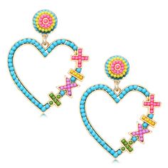 PRICES MAY VARY. Add some spunk to your outfit with these gorgeous beaded earrings!features beaded heart shaped with a minus, plus, division and a multiplication sign detailed to create a statement dangle teacher earrings,These are so fun and are the perfect size! How about some cute teacher earrings even your students will love?these heart math earrings to all the wonderful teachers and educators out there – know that we truly appreciate the work that you do!We hope these beaded heart teacher e Math Earrings, Heart Math, Teacher Earrings, Gifts For Teacher, Teacher Clothes, Beaded Heart, School Jewelry, Statement Earring, Teacher Style