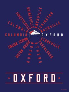 an image of the oxford university logo on a blue background with red and white lettering