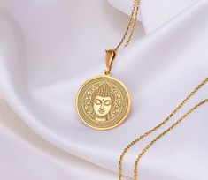 The serene image of Buddha symbolizes enlightenment and growth. Elevate your spiritual journey and adorn yourself with this meaningful accessory.I hope it brings peace and health to you and your life. * Gender : Male / Female * Material Options  : 14K Solid Gold , Sterling Silver , 14K Plate, Rose Plate * Rose plated and gold plated products are made 1on 925 sterling silver. * Material : 14K Solid Gold thickness 0.8 * Material : 925 Sterling Silver thickness 1mm * If you prefer a triple chains, Buddha Gold, Buddha Gifts, Gold Buddha, Buddha Face, Face Pendant, Silver Material, Spiritual Journey, Chain Length, Pendant Necklaces