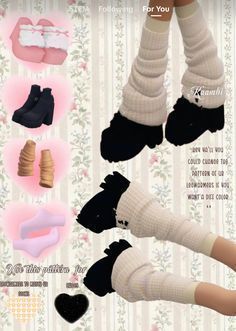 the doll is wearing socks and shoes with different types of stockings on her legs,