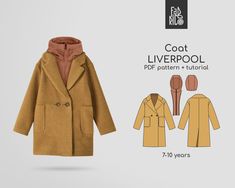 the coat liverpool sewing pattern is shown