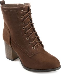 Journee Collection Baylor Bootie - Wide Width (Women) | Nordstromrack Fall Brown Boots With Front Lace-up Fastening, Brown Boots With Front Lace-up Fastening For Fall, Winter Heeled Boots With Laces, Women's Ankle Boots, Lace Up Booties, Journee Collection, Ankle Bootie, Womens Ankle Boots, Shoes Booties