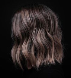 Warm and Cool Ash Brown Lob Ash Brown Lob, Balayage For Short Hair, Brown Hair Color Styles, Natural Ash Brown Hair, Ash Brown Hair Dye, Medium Ash Brown Hair, Dark Ash Brown Hair, Ash Brown Hair Balayage, Brown Lob