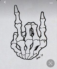 a drawing of a hand making the v sign with it's fingers and fingers