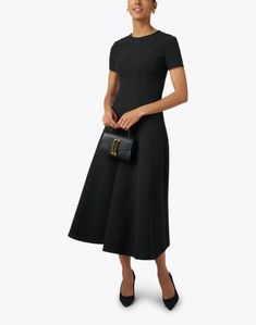 Black Fit and Flare Dress – Halsbrook Black Fit And Flare Dress, Skirt And Top Dress, Classic American, Black Fits, Fit And Flare Dress, Skirt Top, St John, Dress Accessories, Shirt Outfit