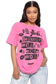 Available In Pink/combo. "I'm Not A Regular Mom I'm A Cool Mom" Verbiage Washed Crew Neck Short Sleeve 100% Cotton Imported | I'm A Cool Mom Washed Tee Shirt in Pink size XS by Fashion Nova Funny Mothers Day Gifts, Early Fall Outfits, Fashion Nova Outfits, Outfits Petite, Cool Mom, Current Fashion, Funny Mothers Day, 2022 Trends, Outfits 2022