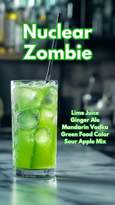 Nuclear Zombie Alc Drinks, Vodka Sour, Bar Stuff, Refreshing Cocktail, Best Cocktail Recipes