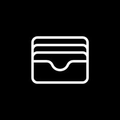 a black and white line drawing of a credit card holder on a dark background illustration