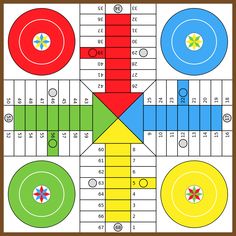 an image of a game board with different colors and numbers on the board, including circles