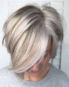 Gray Blending, Grey Hair Over 50, Grey Blonde Hair, Grey Hair Transformation, Ash Blonde Hair Colour, Silver Blonde Hair, Gorgeous Gray Hair