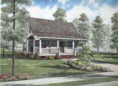 this is an artist's rendering of the small cottage style house plans for homes