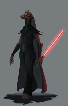 a character from star wars holding a light saber