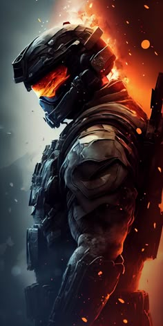 soldado de videojugo - Wallpaperslinks Halo Master Chief, Futuristic Armor, Army Images, Galaxies Wallpaper, Dark Fantasy Artwork, Combat Armor, Call Of Duty Ghosts, Army Wallpaper