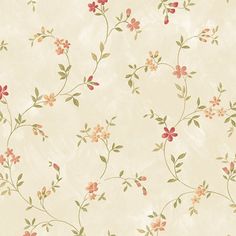 a wallpaper with flowers and leaves on it