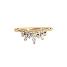 Delicate diamond crown wedding band