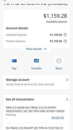 an iphone screen showing the account details and how to use it for balance checks,