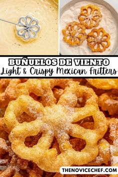 some food is shown with the words bundelos diveno light and crispy mexican fillings