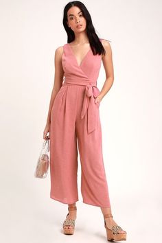 Cute Rompers & Jumpsuits for Women | White, Black, Floral & More Sleeveless Jumpsuits And Rompers For Day Out, Pink Sleeveless Jumpsuits And Rompers, Sleeveless Jumpsuits And Rompers For Spring, Sleeveless Cotton Jumpsuits And Rompers For Spring, Sleeveless Pink Cotton Jumpsuit, Big Prom Dresses, Rusty Rose, Trendy Jumpsuit, Rompers Dressy