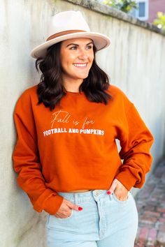 Make a statement and keep it cozy with our Make it Yours™ 'Fall is For' Crewneck Sweatshirt. This stylish bad boy pairs perfectly with both your 'Netflix & Chill' and pumpkin patch adventures! Fill it in with what ever word you want! 🧵 🍂 Here's some fun ideas you can use to #makeityours: Fall Is For Football & Pumpkins, Fall Is For Watching Gilmore Girls, Fall Is For Tigers Football, Fall Is For Pumpkin Patches Fall Cotton Slogan Sweatshirt, Fall Game Day Crew Neck Sweatshirt, Cotton Slogan Sweatshirt For Fall, Fall Game Day Sweatshirt With Letter Print, Trendy Fall Tops With Lettering, Trendy Fall Tops With Graphic, Letter Print Sweatshirt For Game Day In Fall, Trendy Tops With Lettering For Fall, Fall College Sweatshirt With Text Print