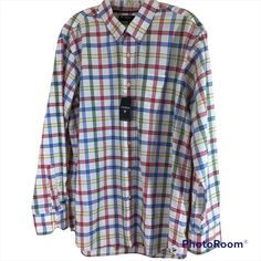 Cremieux Classics Plaid Button Down, Button Cuffs And One Chest Pocket. 100 Percent Cotton. Length Measures 31 Inches And Chest Measures 24 Inches Across. D20 Classic Multicolor Formal Shirt, Formal Multicolor Button-up Shirt, Classic Multicolor Button-up Shirt, Mens Shirt Dress, 100 Percent, Xl Dress, Chest Pocket, Long Sleeve Shirt, Sleeve Shirt