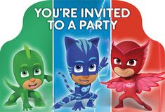 the pj masks are designed to look like they're having a birthday party