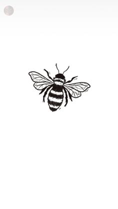 a black and white drawing of a bee