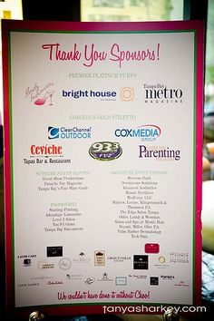 a sign that says thank you sponsors