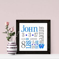 New Baby Announcement Personalised Word Art Print by SandraCraftyCardz on Etsy Baby Word Art, Nursery Banner, New Baby Announcement, New Baby Announcements, Baby Presents, Baby Shower Presents, Personalised Baby, Silhouette Cameo Projects, New Baby Cards