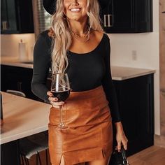 Questions? Leave A Comment Below! Outfits For Designers, Fall Outfit Combinations, Keeneland Fall Meet Outfit, Spring Wedding Guest Outfit Midsize, Cute Fall Outfits For Date Night, Body Suit Work Outfit, Trendy Going Out Outfits 2023, Fall Fashion Night Out, All Black Fall Outfits Classy