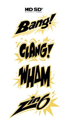 some type of sticker that says bang gang wham and the word zo