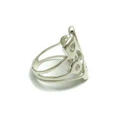 Sterling silver ring. Stamped 925. Approximate weight 4.8 grams. Top width 2.3cm (0.92 inches). All our jewels are made from solid sterling silver 925/1000 and are carefully crafted by hand in our family workshop. We dispatch your orders in 5 working days, worldwide and the postage is $5. We ship registered priority mail. Please allow 5-7 working days for delivery in Europe and 10-15 working days outside Europe. For any questions - please do not hesitate to contact me! Polished Sterling Silver Rings, Nickel-free Sterling Silver Rings In Silver, Classic Silver Sterling Heart Ring, Silver Sterling Silver Ring With Open Band, Sterling Silver Ring With Open Band In Silver Color, Sterling Silver Open Band Silver Ring, Silver Open Ring Hallmarked, Silver Open Signet Ring Hallmarked, Silver Open Signet Ring