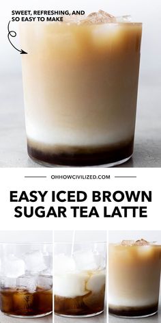 how to make iced brown sugar tea latte in 3 easy steps with video instructions