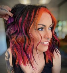 Half And Half Hair, Bold Hair Color, Creative Hair Color, Hair Color Streaks, Dyed Hair Inspiration, Chandler Az, Dread Hairstyles, Hair Color Pink