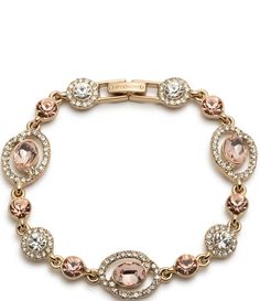 From Givenchy&#x2C; this bracelet features:Line braceletGold-tone hardwareZinc/brass/glassFoldover closureApprox. 7.5" lengthImported. Elegant Pink Metal Crystal Bracelet, Couture Outfits, Girly Accessories, Antique Pink, Rhinestone Jewelry, Dillard's, Crystal Rhinestone, Givenchy, Jewelry Accessories