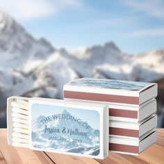 Winter Wedding Snow Mountains Photography Matchboxes