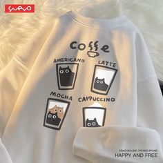 Coffee Cat, Sweatshirt Cute, Cat Sweatshirt, Young T, Cute Jackets, Cat T Shirt, Cat Coffee, Selling Clothes, Cat T